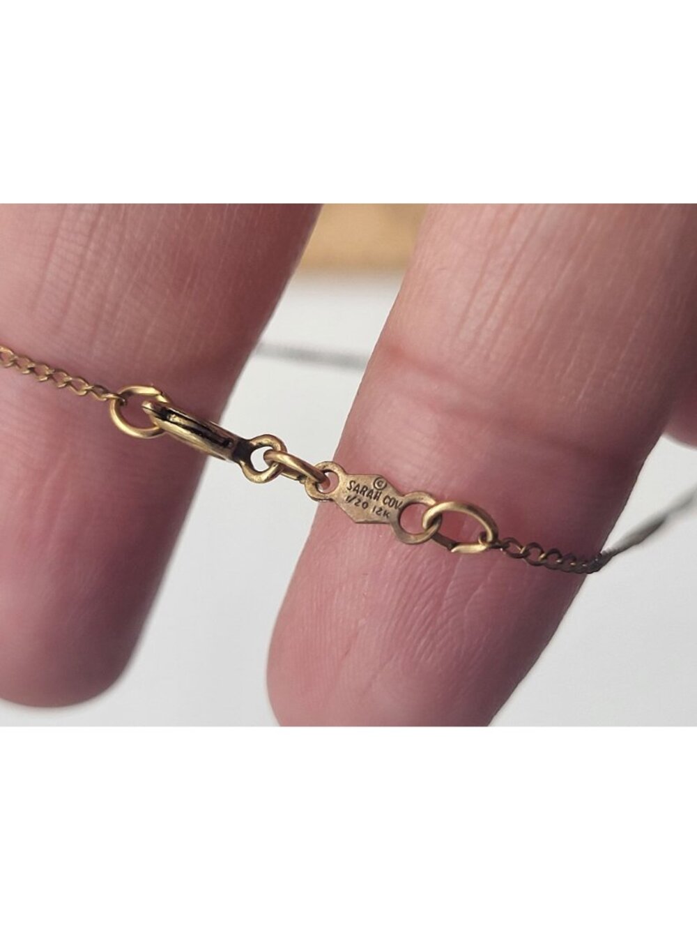 SARAH COVENTRY 12K Gold Filled 1970's Dainty pendant necklace Vintage 16" - Picture 6 of 7